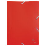 Exacompta chemise  lastique 3 rabats polypropylne 4 / 10e opaque eco - a4 - rouge