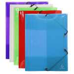 Exacompta chemise  lastique 3 rabats polypropylne 7 / 10e crystal colours - a3 - couleurs assorties ...