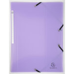 Exacompta chemise  lastiques 3 rabats polypropylne chromaline pastel - a4 - mauve