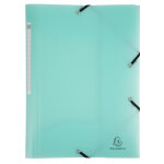 Exacompta chemise  lastiques 3 rabats polypropylne chromaline pastel - a4 - vert pastel