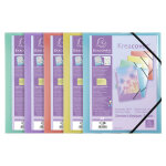 Exacompta chemise  lastiques 3 rabats polypropylne kreacover pastel - a4 - couleurs assorties