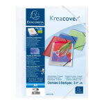 Exacompta chemise � �lastiques 3 rabats polypropyl�ne opaque krea cover - a4 - blanc