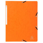 Exacompta chemise � �lastique sans rabat carte lustr�e 400gm2 - a4 - orange