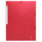 Exacompta chemise  lastiques sans rabat - carte lustre gaufre scotten 600g / m2 - a4 - rouge