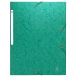 Exacompta chemise  lastiques sans rabat - carte lustre gaufre scotten 600g / m2 - a4 - vert