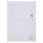 Exacompta chemises � fen�tre forever� 80�feuilles�a4 130�g / m� en carte recycl� blanc - lot de 25