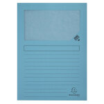 Exacompta chemises � fen�tre forever� 80�feuilles�a4 130�g / m� en carte recycl� bleu clair - lot de ...