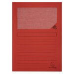 Exacompta chemises � fen�tre forever� 80�feuilles�a4 130�g / m� en carte recycl� rouge - lot de 25