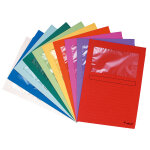 Exacompta chemises � fen�tre forever�, a4, 80�feuilles, 120�g / m�, en carte recycl�, couleurs assorties ...