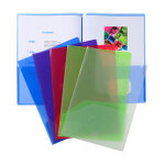Exacompta chemise de prsentation double poche pour document a4 / a3 - polypropylne transparent - assorties ...