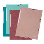 Exacompta chemise�skandi a4 � 3�rabats avec �lastiques en carte lustr�e - coloris assortis - lot de 4 ...