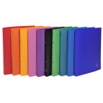 Exacompta classeur 2 anneaux 15mm polypropylne opak - a4 - couleurs assorties