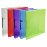 Exacompta classeur 2 anneaux 30 mm polypropyl�ne crystal - a4 maxi - couleurs assorties