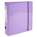 Exacompta classeur � levier aquarel prem'touch - dos arrondi 80mm - a4 - couleurs assorties - mauve