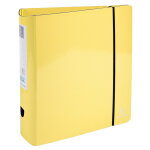 Exacompta classeur � levier aquarel prem'touch - dos arrondi 80mm - a4 - jaune citron