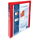Exacompta classeur personnalisable rigide 2 poches kreacover - 4 anneaux en d 30mm - a4 maxi - rouge