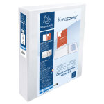 Exacompta classeur personnalisable rigide 2 poches kreacover - 2 anneaux en d 50mm - a4 maxi - blanc