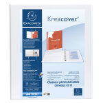 Exacompta classeur pp personnalisable kreacover - 2 anneaux en d 15mm - a4 maxi - blanc