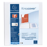 Exacompta classeur pp personnalisable kreacover - 2 anneaux en d 40mm - a4 maxi - blanc
