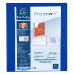 Exacompta classeur pp personnalisable kreacover - 2 anneaux en d 40mm - a4 maxi - bleu