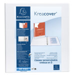 Exacompta classeur pp personnalisable kreacover - 2 anneaux en d 50mm - a4 maxi - blanc