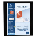 Exacompta classeur pp personnalisable kreacover - 4 anneaux en d 25mm - a4 maxi - noir
