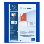 Exacompta classeur pp personnalisable kreacover - 4 anneaux en d 30mm - a4 maxi - bleu