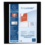 Exacompta classeur pp personnalisable kreacover - 4 anneaux en d 40mm - a4 maxi - noir
