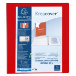 Exacompta classeur pp personnalisable kreacover - 4 anneaux en d 40mm - a4 maxi - rouge