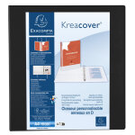 Exacompta classeur pp personnalisable kreacover - 4 anneaux en d 60mm - a4 maxi - noir