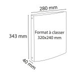Exacompta classeur rembord� pvc 4 anneaux 30mm - a4 maxi 24x32cm - couleurs assorties