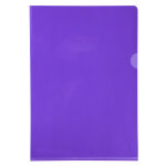 Exacompta etui carton de 100 pochettes coin pvc lisse haute r�sistance 13 / 100e - a4 - violet