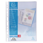 Exacompta etui carton de 100 pochettes perfor�es polypropyl�ne lisse 6 / 100e - a4 - cristal