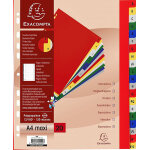 Exacompta intercalaires alphab�tiques maxi a4 + en polypropyl�ne, 20 divisions - assortis