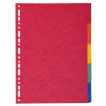 Exacompta intercalaires carte 220g 5 positions - a4 maxi - couleurs assorties