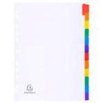 Exacompta intercalaires carte blanche 160g avec onglets couleurs renforcés - 12 positions - a4 - blanc ... Exacompta intercalaires carte blanche 160g avec onglets couleurs renforcés - 12 positions - a4 - blanc ...