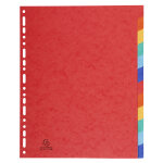 Exacompta intercalaires carte lustre 225g 12 positions - format 24x32cm - couleurs assorties