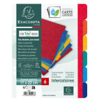 Exacompta intercalaires carte lustre 225g 6 positions - format colier 17x22cm - couleurs assorties