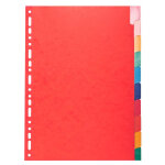 Exacompta intercalaires carte lustr�e 225g avec onglets renforc�s - 10 positions - a4