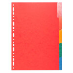 Exacompta intercalaires carte lustr�e 225g avec onglets renforc�s - 5 positions - a4