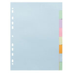 Exacompta intercalaires carte pastel 170g forever 8 positions - a4 - couleurs assorties pastel