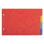 Exacompta intercalaires pour fiches bristol carte lustre 225g / m2 4 positions - a5 148x210mm - couleurs ...