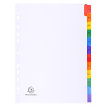 Exacompta intercalaire mensuel a4 en carte blanche 160g - 12 divisions avec onglets couleurs assortis ...