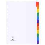 Exacompta intercalaire neutre a4 en carte blanche 160g - 12 divisions avec onglets couleurs assortis