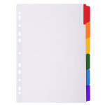 Exacompta intercalaire neutre a4 en carte blanche 160g - 6 divisions avec onglets couleurs assortis