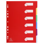 Exacompta intercalaires neutres a4 en polypropyl�ne 6 divisions - assortis