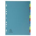 Exacompta intercalaire neutre a4 en pp recycl� forever - 12 divisions avec onglets couleurs assortis