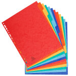 Exacompta intercalaires neutres maxi a4 + en carte lustr�e 400g - 12 divisions - assortis