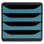 Exacompta module de classement 4 tiroirs big box skandi - bleu pacifique