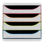 Exacompta module de classement big box 4 tiroirs black office - blanc / arlequin